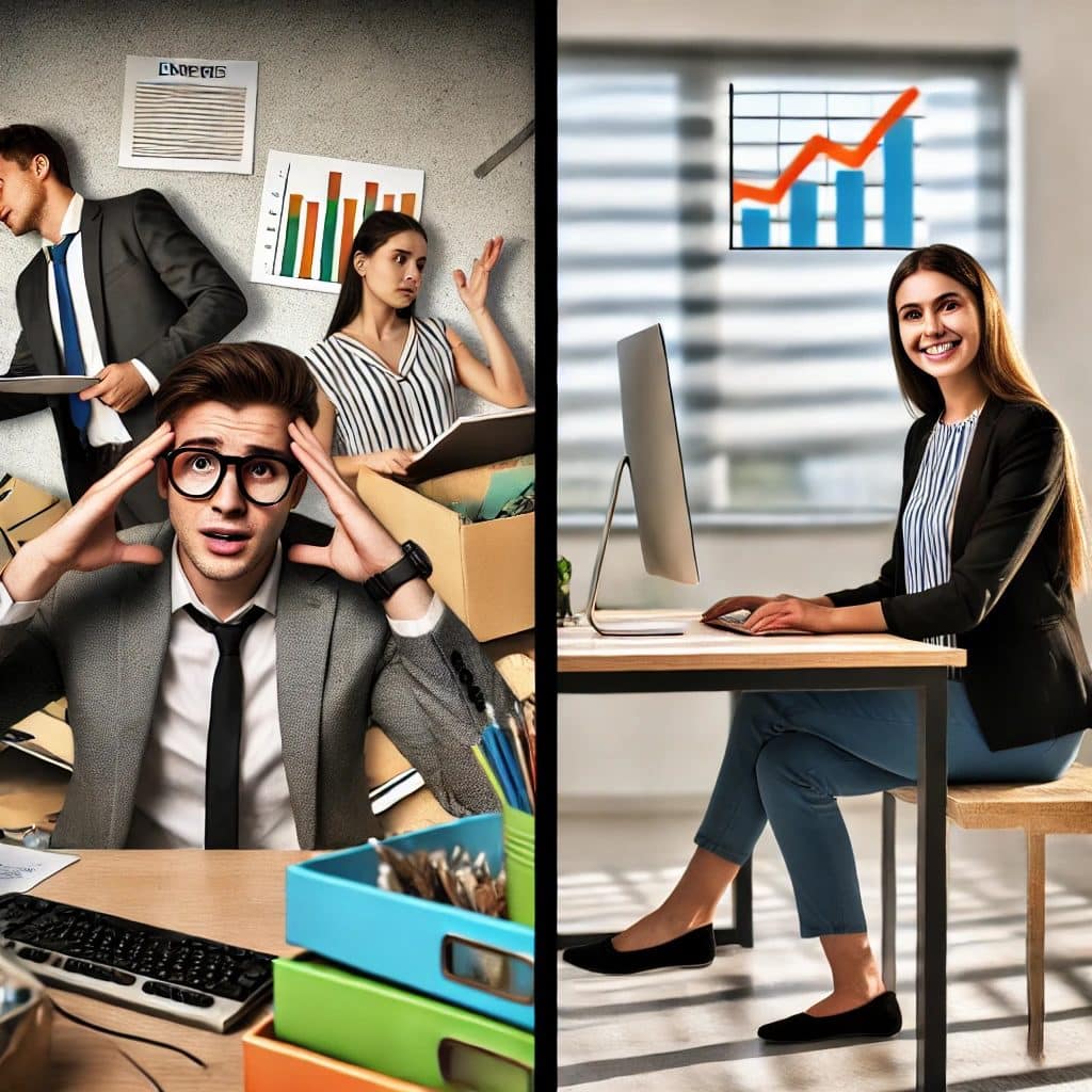 HR professional reviewing candidate assessments on laptop – avoiding costly hiring mistakes with PXT Select and DiSC.