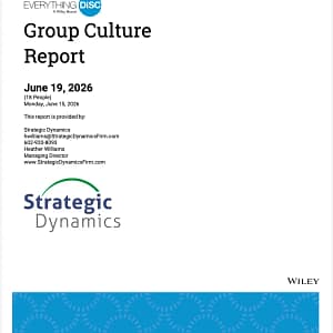 Everything DiSC® Group Culture Report identifying team behavioral patterns and workplace culture insights.