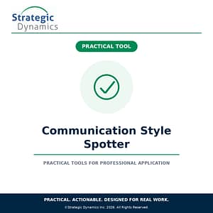 Strategic Dynamics Communication Style Spotter for recognizing communication cues and adapting effectively