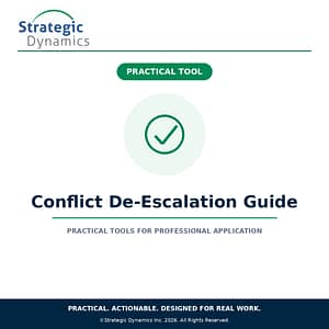Strategic Dynamics Conflict De-Escalation Guide for reducing tension and resolving conflict