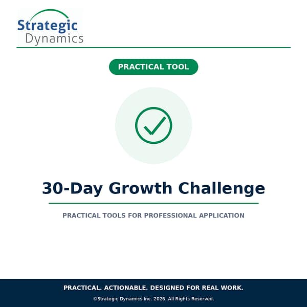 Strategic Dynamics 30-Day Growth Challenge for intentional professional growth and behavior change