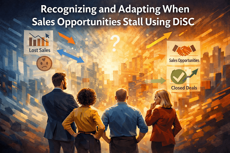 Sales team reviewing performance and adjusting approach to improve stalled sales opportunities