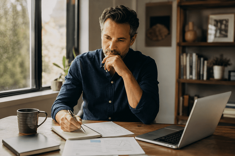 A leader at their desk in focused thought, representing the real cost of leading without DiSC behavioral intelligence — a core topic in Strategic Dynamics leadership development.