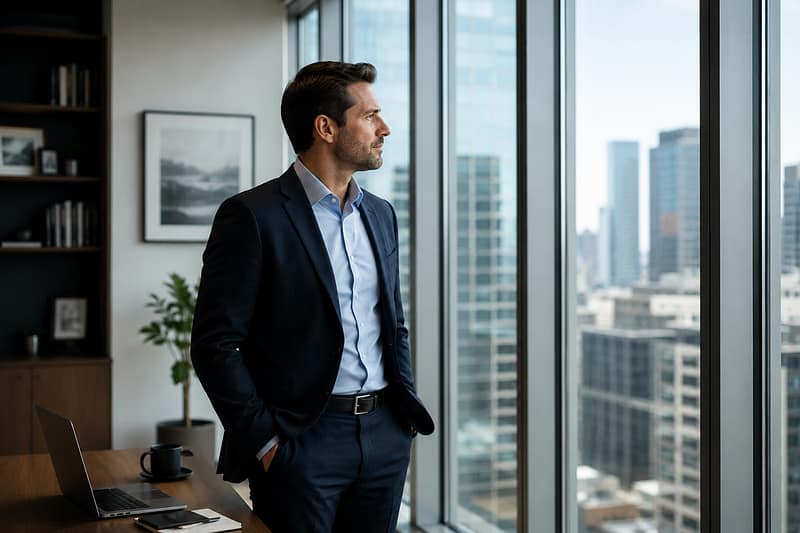 A professional in quiet reflection at their workplace, representing the DiSC behavioral patterns behind workaholics, quiet quitters, and clock-watchers — topics explored in Strategic Dynamics leadership development.